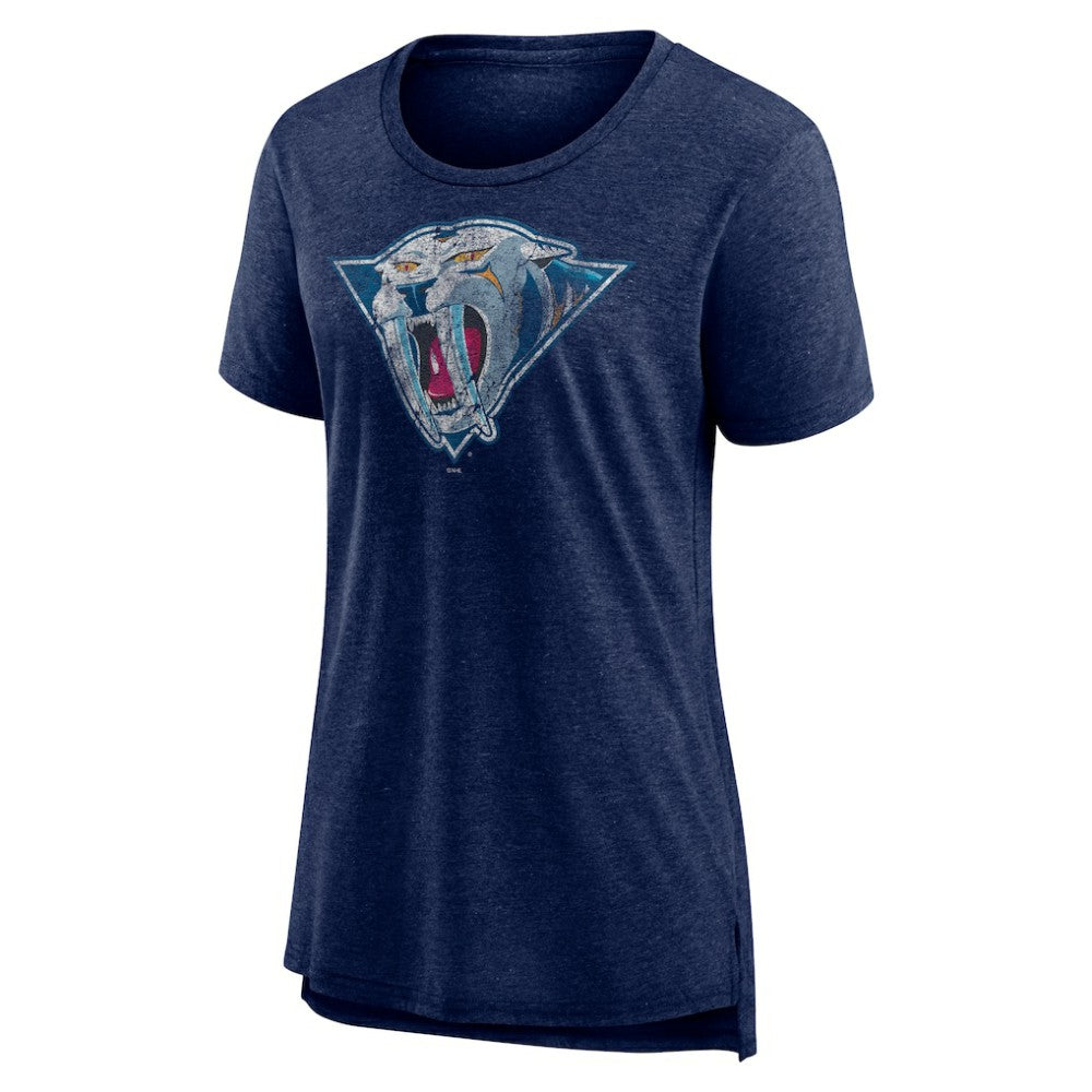 Nashville Predators Women's Slow Whistle Tri-Blend T-Shirt - Navy | US 4773843