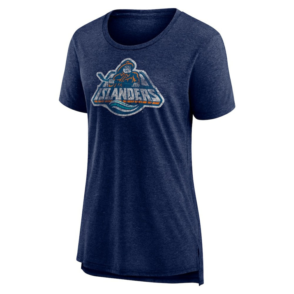 New York Islanders Women's Slow Whistle Tri-Blend T-Shirt - Navy | US 4773845