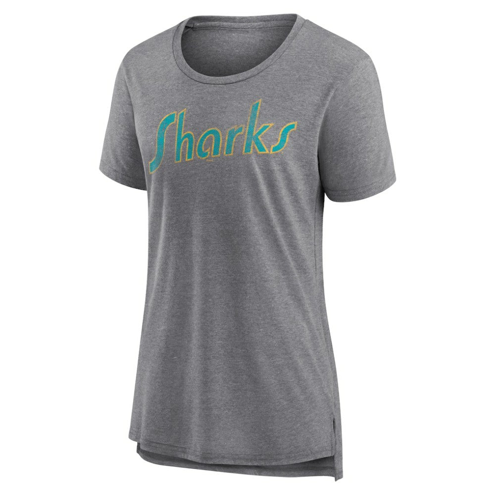 San Jose Sharks Women's Slow Whistle Tri-Blend T-Shirt - Gray | US 4773848