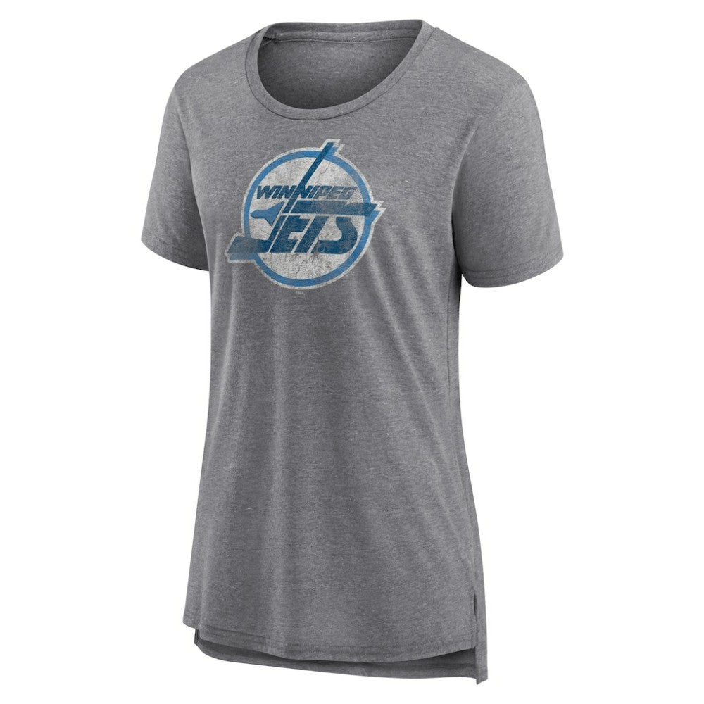 Winnipeg Jets Women's Slow Whistle Tri-Blend T-Shirt - Gray | US 4773853