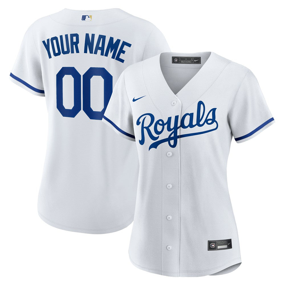 Kansas City Royals Nike Women's Replica Custom Jersey - White Jerseys