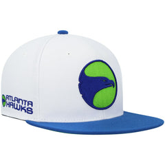 Atlanta Hawks Hardwood Classics Snapback Hat White/Royal - Mitchell & Ness