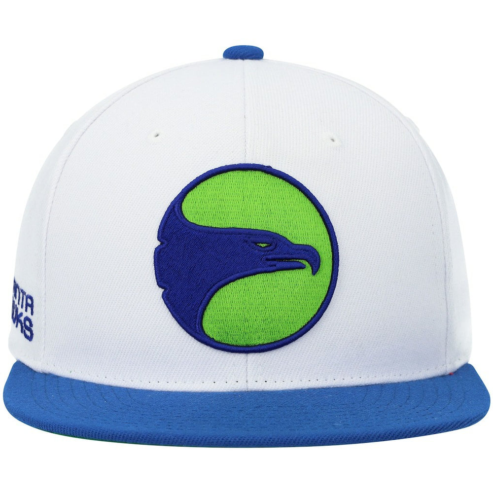 Atlanta Hawks Hardwood Classics Snapback Hat White/Royal - Mitchell & Ness