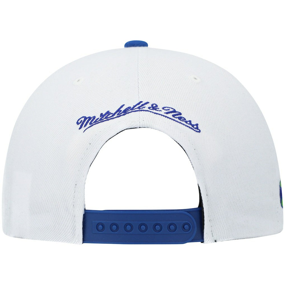 Atlanta Hawks Hardwood Classics Snapback Hat White/Royal - Mitchell & Ness