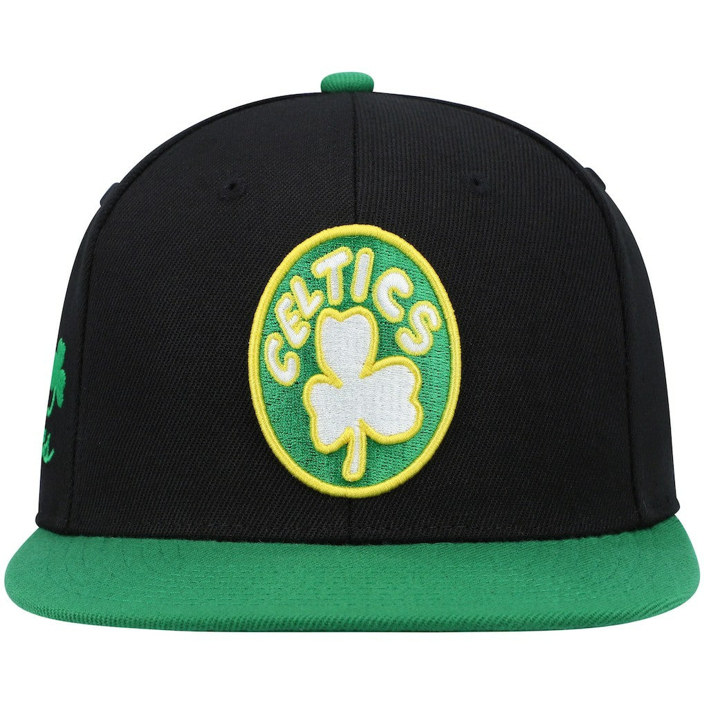 Boston Celtics Hardwood Classics Snapback Hat Black/Kelly Green - Mitchell & Ness
