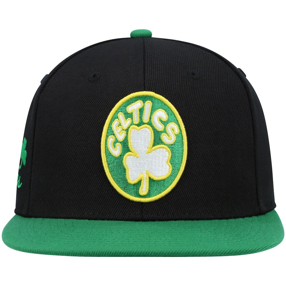 Boston Celtics Hardwood Classics Snapback Hat Black/Kelly Green - Mitchell & Ness