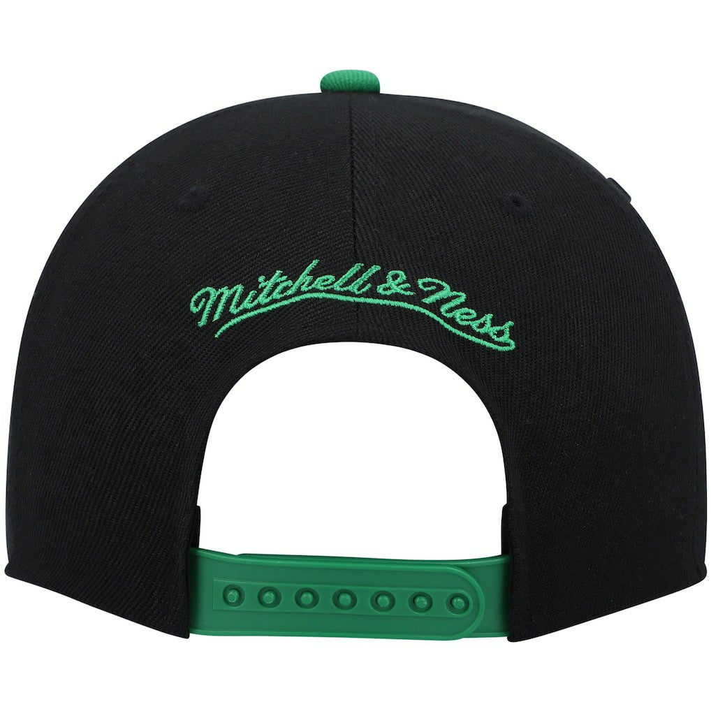 Boston Celtics Hardwood Classics Snapback Hat Black/Kelly Green - Mitchell & Ness