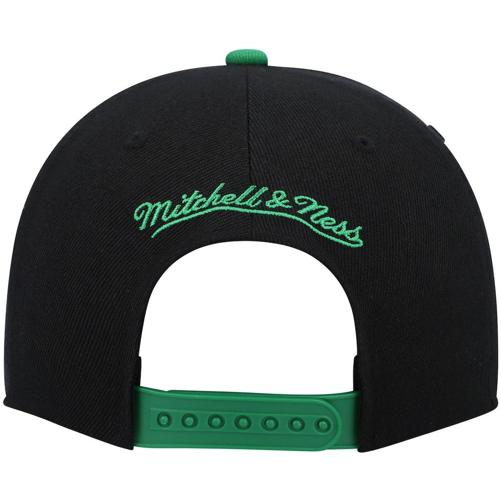 Boston Celtics Hardwood Classics Snapback Hat Black/Kelly Green - Mitchell & Ness
