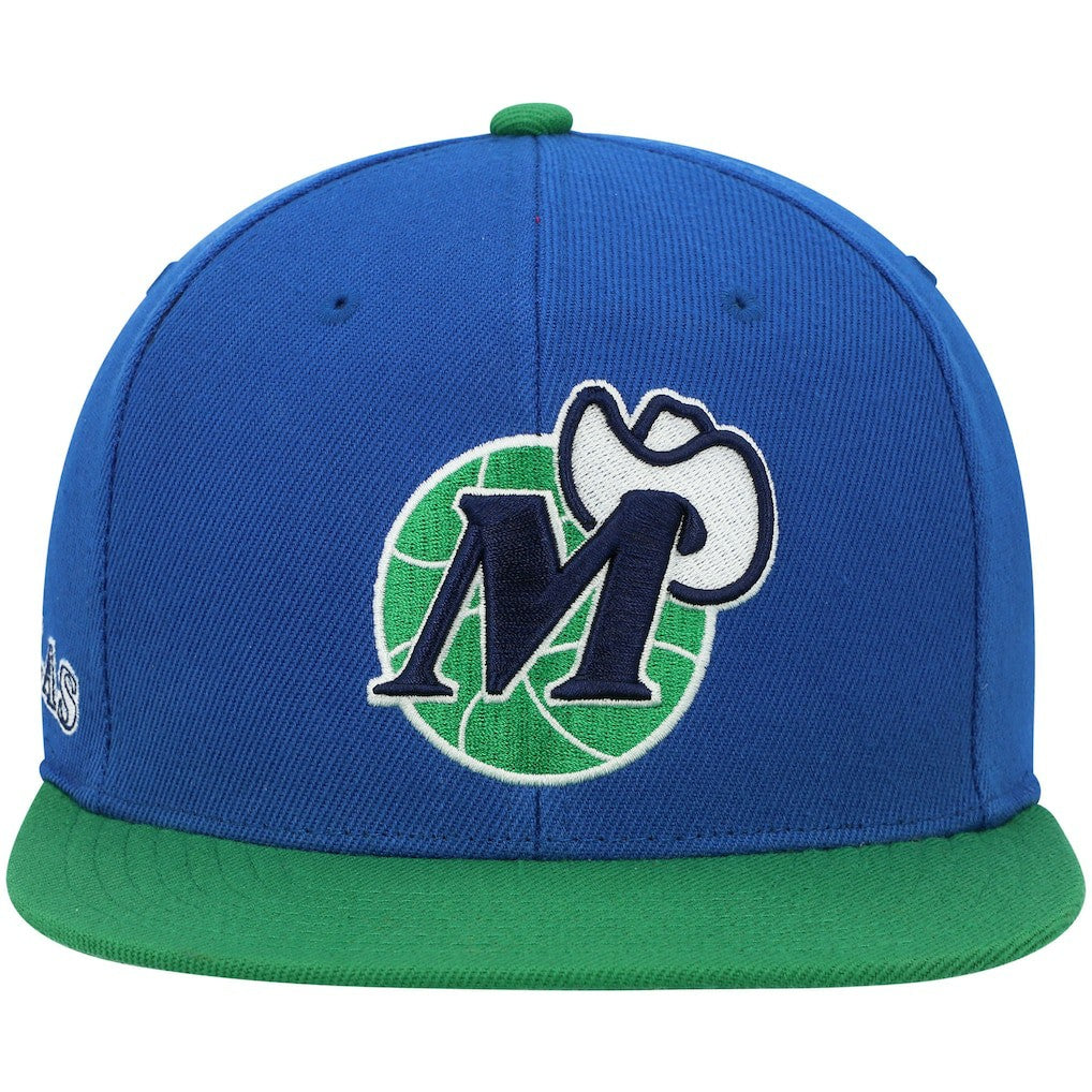 Dallas Mavericks Hardwood Classics Snapback Hat Blue/Green - Mitchell & Ness