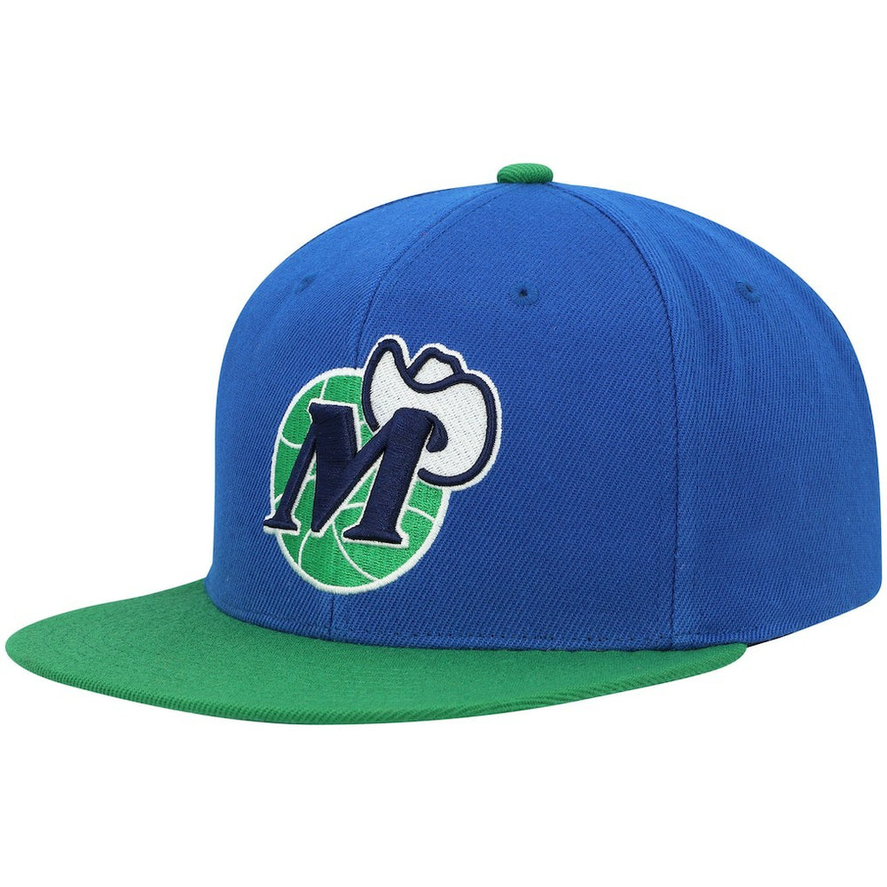 Dallas Mavericks Hardwood Classics Snapback Hat Blue/Green - Mitchell & Ness