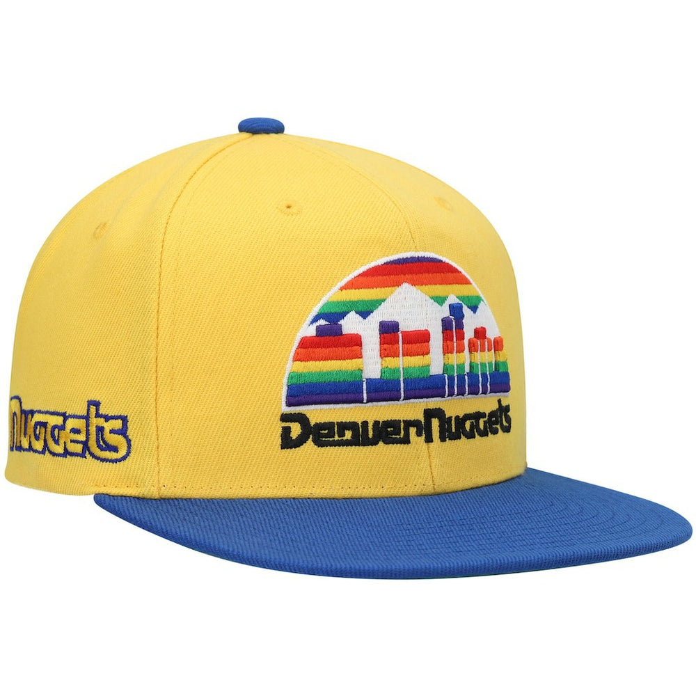 Denver Nuggets Hardwood Classics Snapback Hat Gold/Royal - Mitchell & Ness