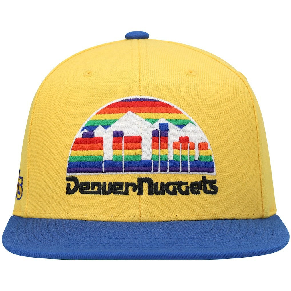Denver Nuggets Hardwood Classics Snapback Hat Gold/Royal - Mitchell & Ness