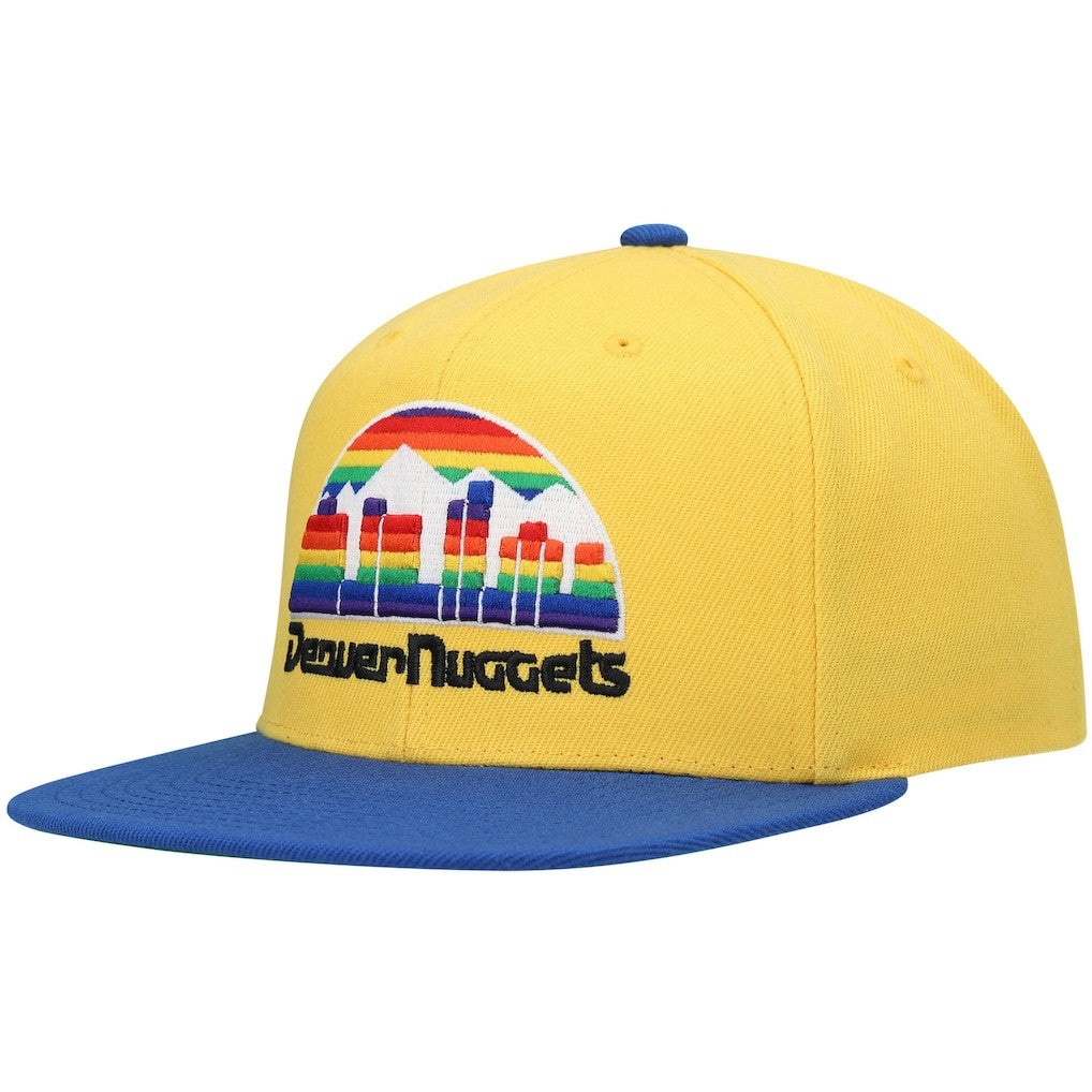 Denver Nuggets Hardwood Classics Snapback Hat Gold/Royal - Mitchell & Ness