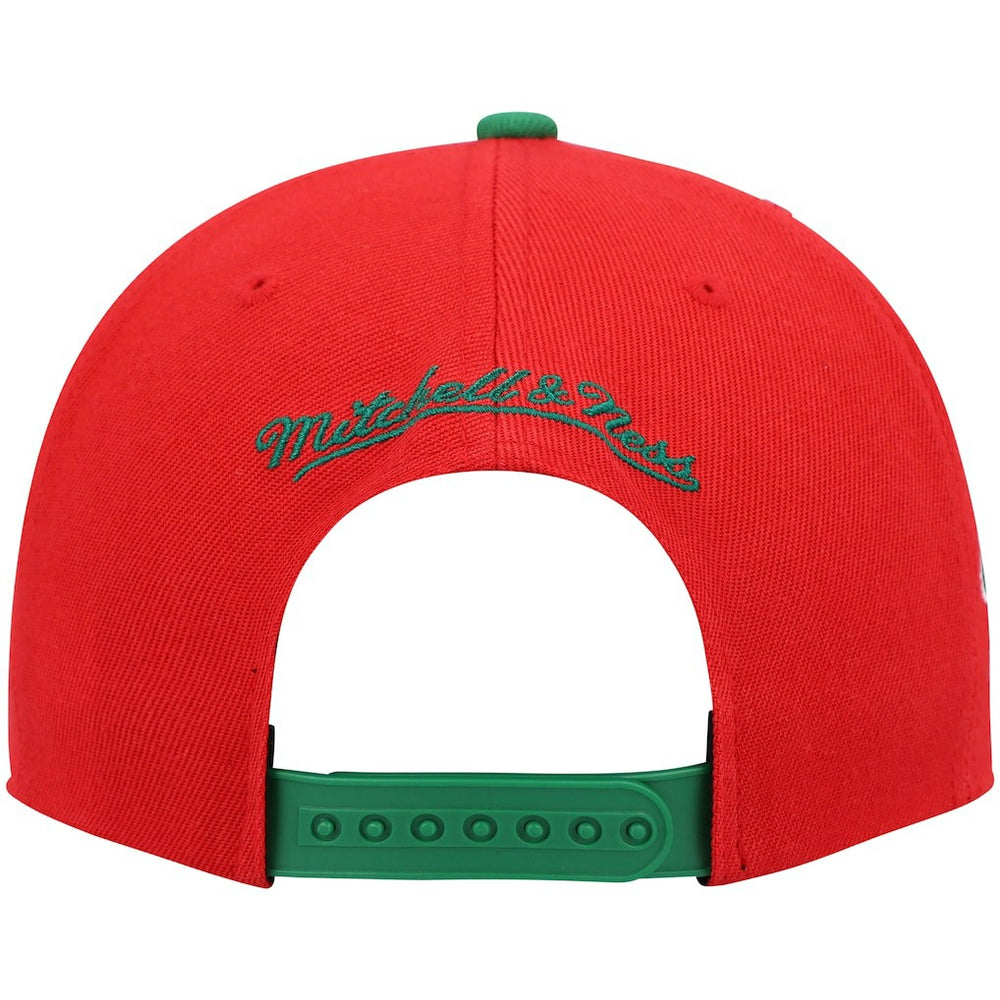 Milwaukee Bucks Hardwood Classics Snapback Hat Red/Green - Mitchell & Ness outlet