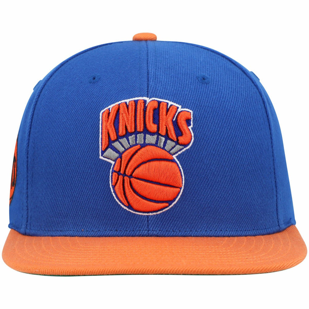 New York Knicks Hardwood Classics Snapback Hat Blue/Orange - Mitchell & Ness