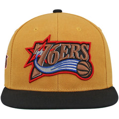 Philadelphia 76ers Hardwood Classics Snapback Hat Gold/Black - Mitchell & Ness