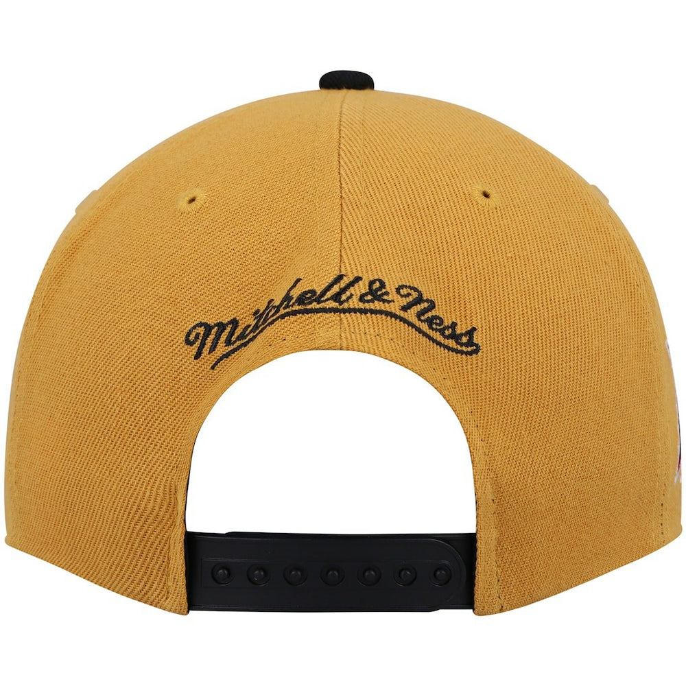 Philadelphia 76ers Hardwood Classics Snapback Hat Gold/Black - Mitchell & Ness