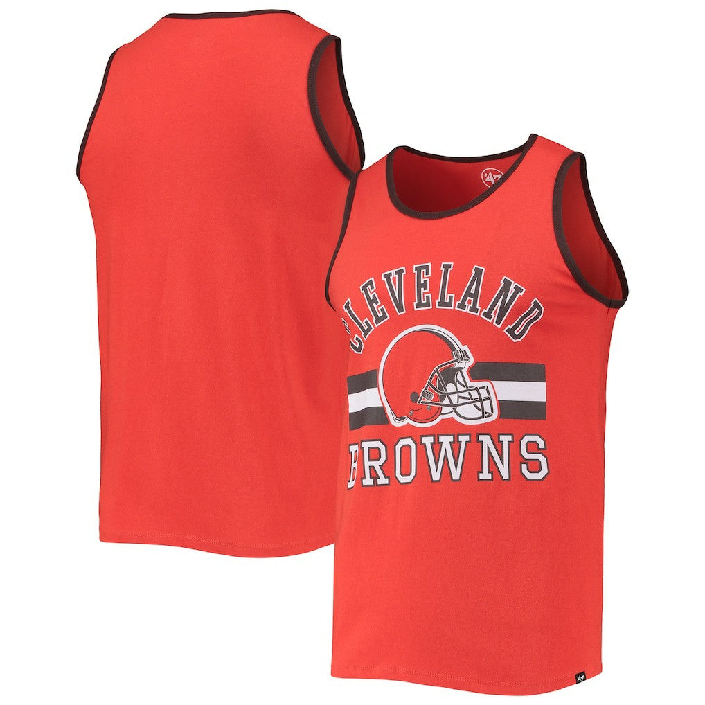 Cleveland Browns '47 Edge Super Rival Tank Top - Orange Tops