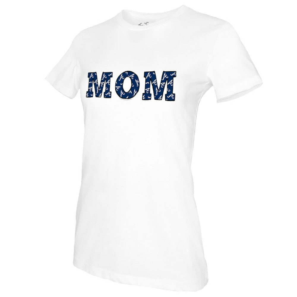 Atlanta Braves Tiny Turnip Women's Mom T-Shirt - White T-shirts