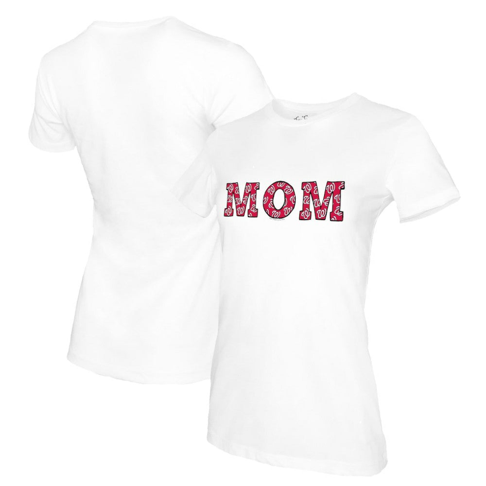 Washington Nationals Tiny Turnip Women's Mom T-Shirt - White T-shirts