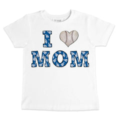Los Angeles Dodgers Tiny Turnip Youth Heart Mom T-Shirt - White T-shirts