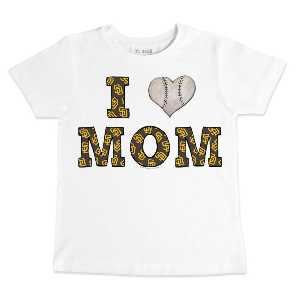 San Diego Padres Tiny Turnip Youth Heart Mom T-Shirt - White T-shirts