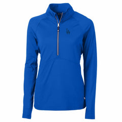 Los Angeles Dodgers Cutter & Buck Women's Adapt Eco Knit Stretch Half-Zip Pullover Top - Royal Pullover