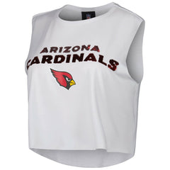 Arizona Cardinals Cuce Women's Sequin Cropped Tank Top - White Tops