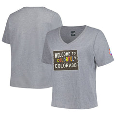 Colorado Rockies New Era Women's City Connect Plus Size V-Neck T-Shirt - Gray T-shirts