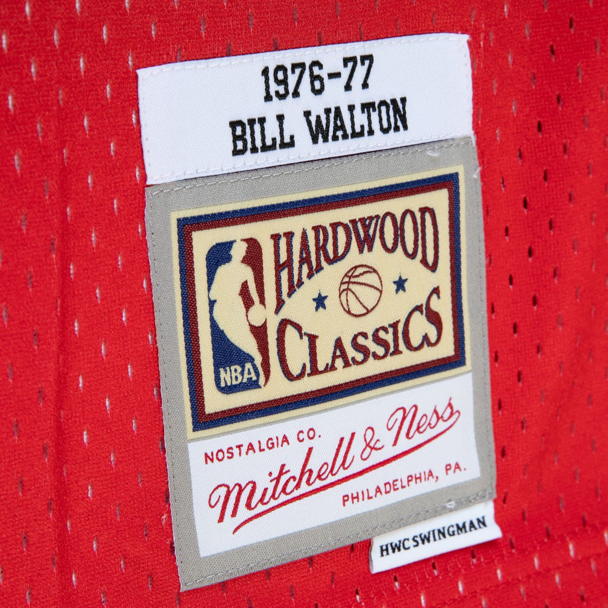 Bill Walton Portland Trail Blazers 1976/77 Hardwood Classics Fadeaway Swingman Player Jersey Red/Black - Mitchell & Ness