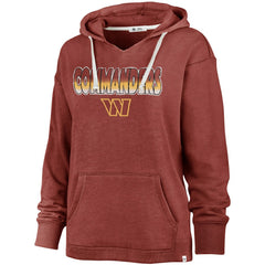 Washington Commanders '47 Women's Color Rise Kennedy Pullover V-Neck Hoodie - Heathered Burgundy Hoodies
