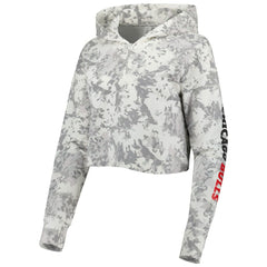 Chicago Bulls Lusso Women's Maia Tri-Blend Cropped Quarter-Zip Top Gray/White