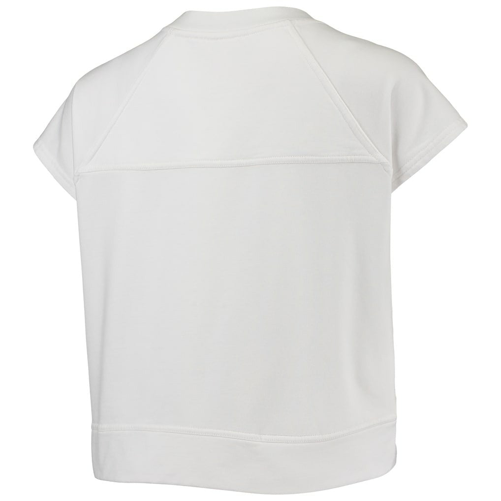 Brooklyn Nets Lusso Women's Margot Cropped Tri-Blend Cap Sleeve Sweatshirt White