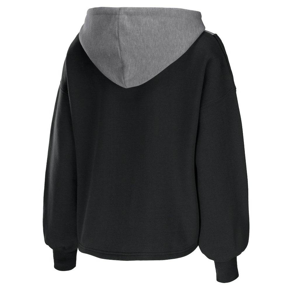 Brooklyn Nets WEAR by Erin Andrews Women's Pieced Quarter-Zip Hoodie Jacket Black outlet