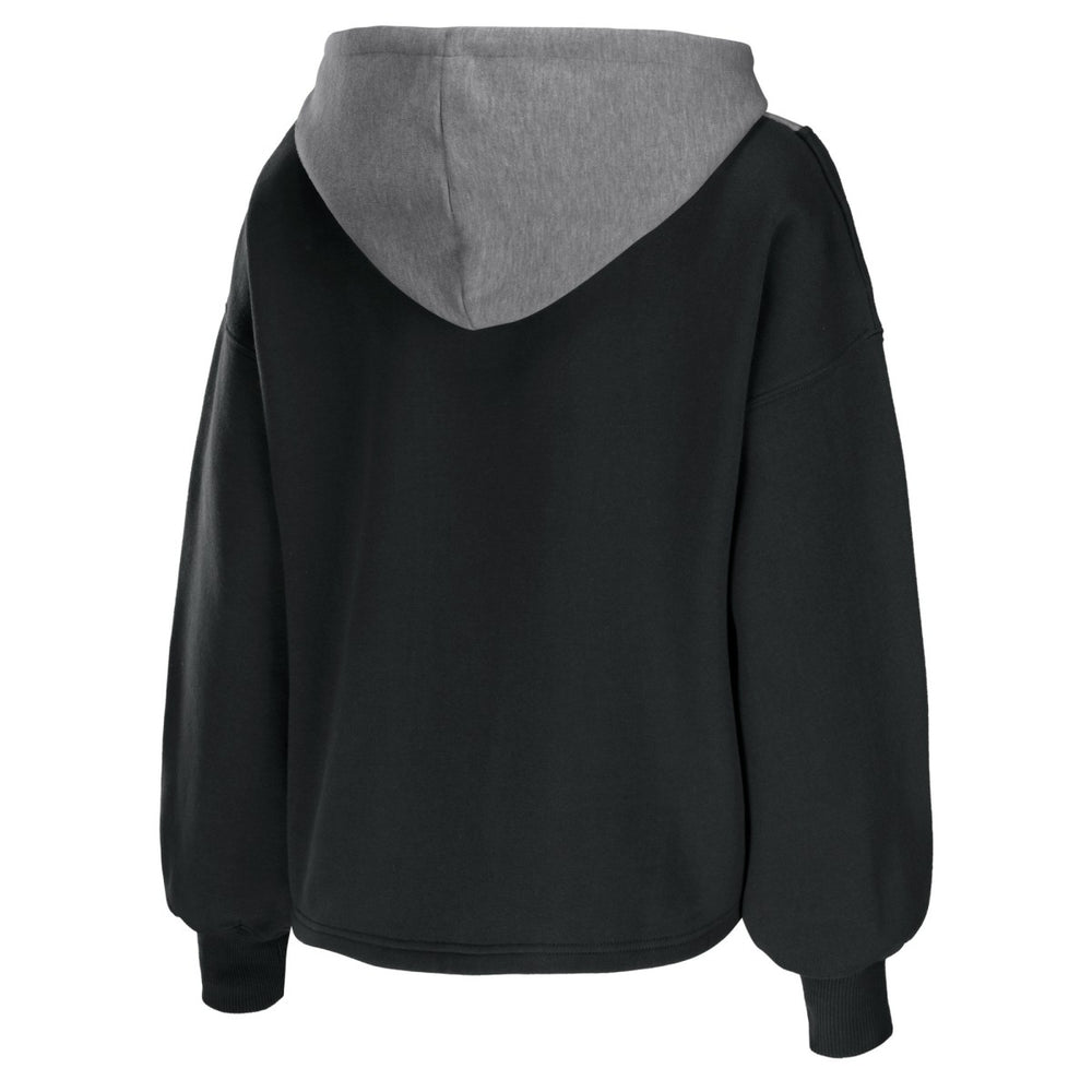 Miami Heat WEAR by Erin Andrews Women's Pieced Quarter-Zip Hoodie Jacket Black