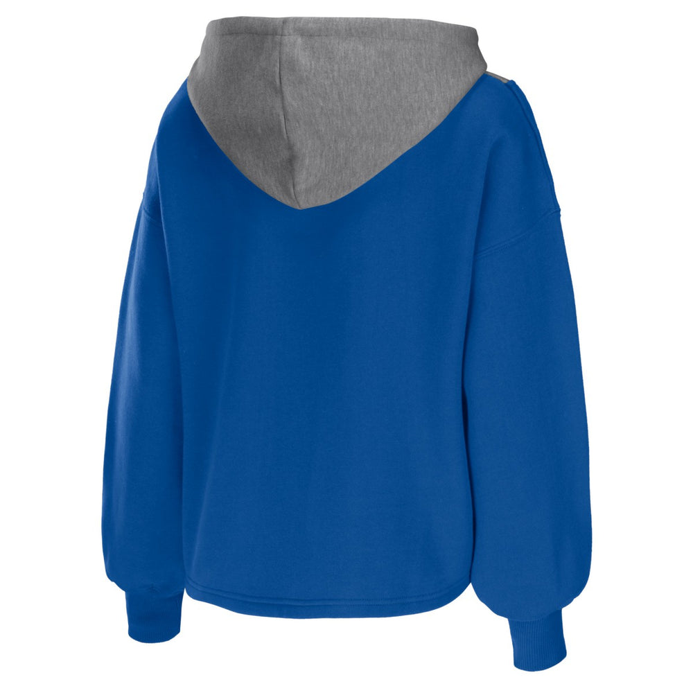 New York Knicks WEAR by Erin Andrews Women's Pieced Quarter-Zip Hoodie Jacket Blue