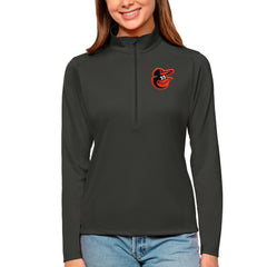 Baltimore Orioles Antigua Women's Tribute Quarter-Zip Pullover Top - Charcoal Pullover