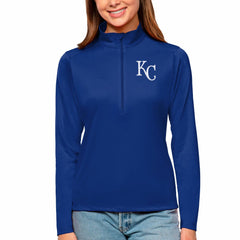 Kansas City Royals Antigua Women's Tribute Quarter-Zip Pullover Top - Royal Pullover