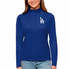 Los Angeles Dodgers Antigua Women's Tribute Quarter-Zip Pullover Top - Royal Pullover