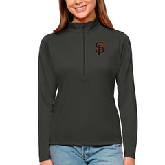 San Francisco Giants Antigua Women's Tribute Quarter-Zip Pullover Top - Charcoal Pullover