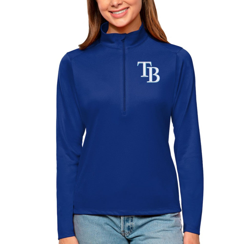 Tampa Bay Rays Antigua Women's Tribute Quarter-Zip Pullover Top - Royal Pullover