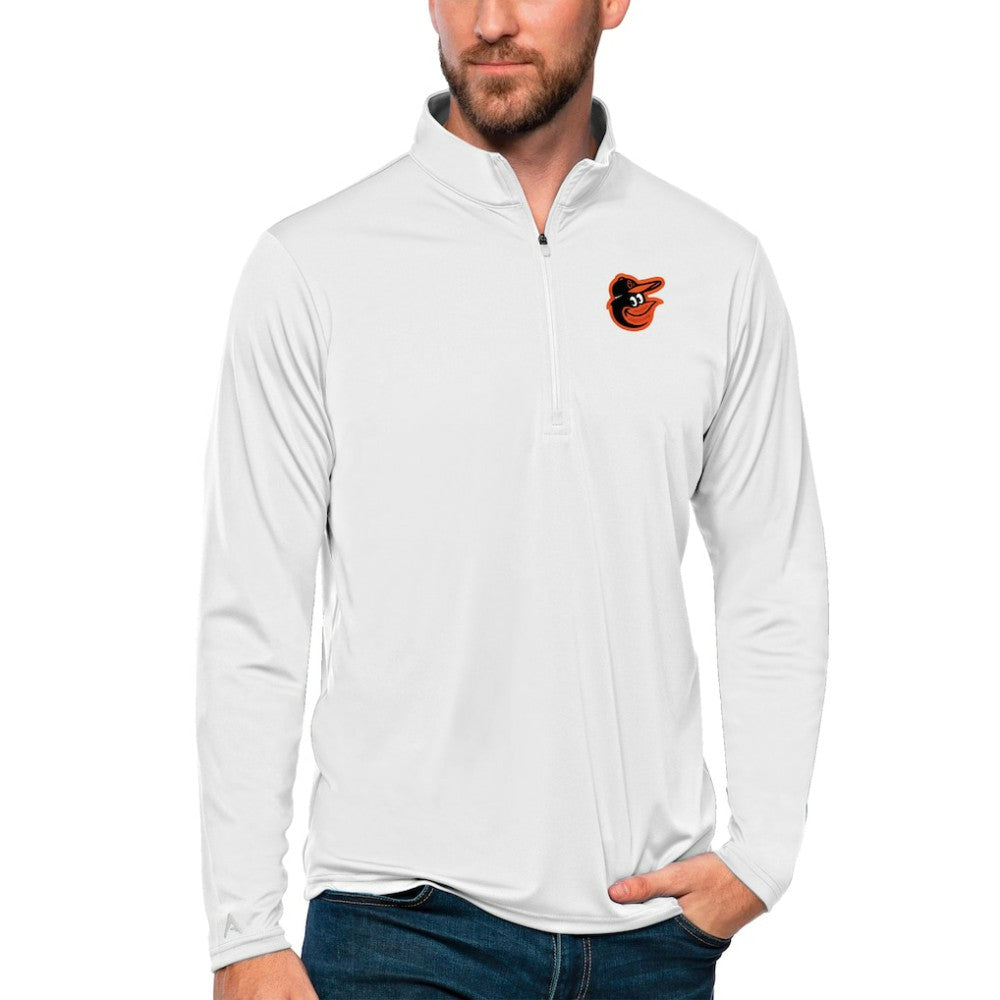 Baltimore Orioles Antigua Tribute Quarter-Zip Pullover Top - White Pullover