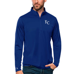 Kansas City Royals Antigua Tribute Quarter-Zip Pullover Top - Royal Pullover