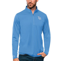 Tampa Bay Rays Antigua Tribute Quarter-Zip Pullover Top - Powder Blue Pullover