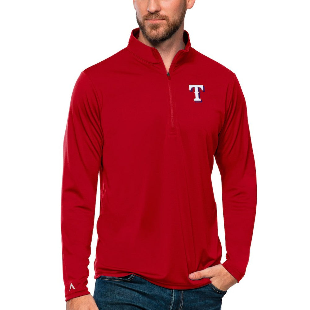 Texas Rangers Antigua Tribute Quarter-Zip Pullover Top - Red Pullover