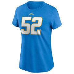 Khalil Mack Los Angeles Chargers Women's Player Name & Number T-Shirt - Powder Blue T-shirts