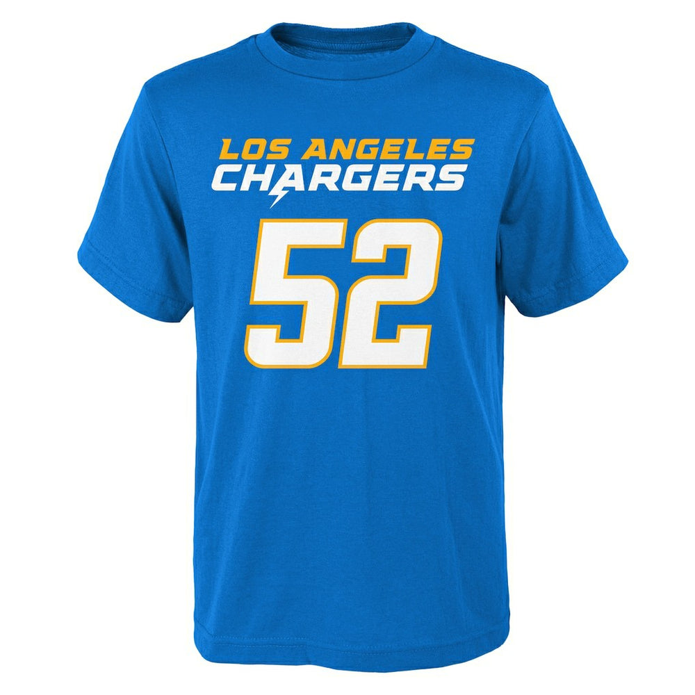 Khalil Mack Los Angeles Chargers Youth Mainliner Player Name & Number T-Shirt - Powder Blue T-shirts