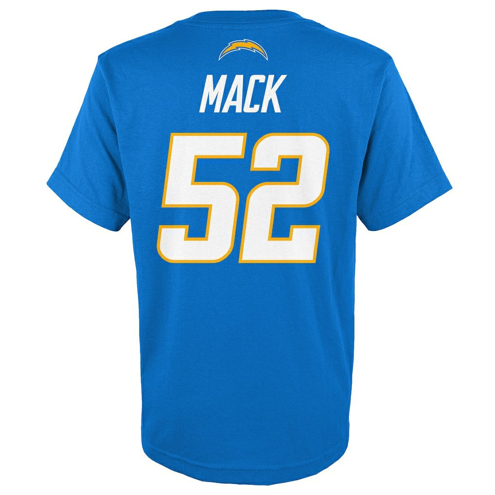 Khalil Mack Los Angeles Chargers Youth Mainliner Player Name & Number T-Shirt - Powder Blue T-shirts