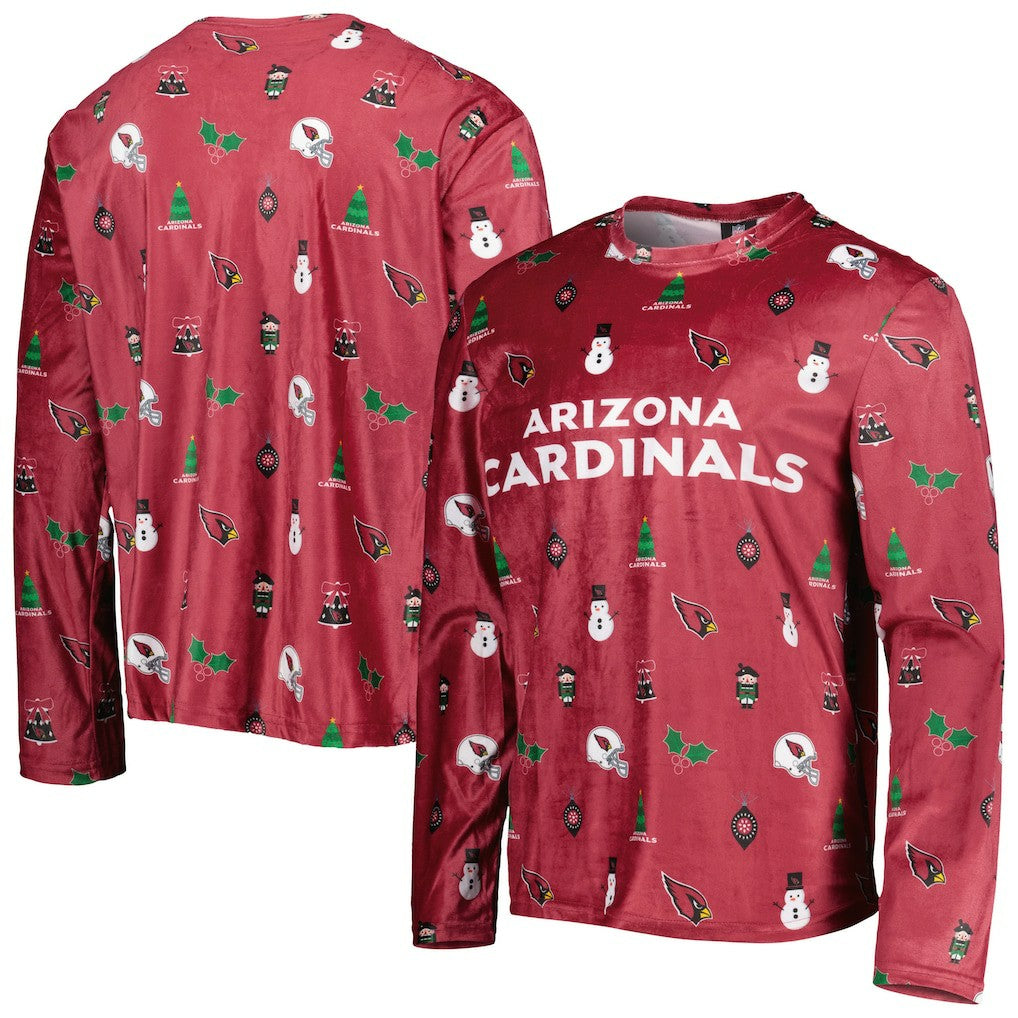 Arizona Cardinals FOCO Holiday Repeat Long Sleeve T-Shirt - Cardinal T-shirts