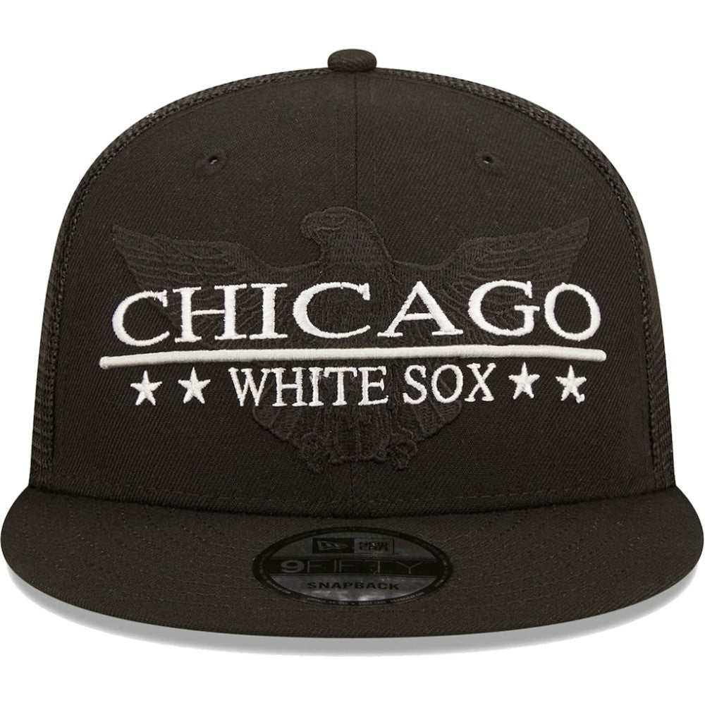 Chicago White Sox New Era Patriot Trucker 9FIFTY Snapback Hat - Black Hats
